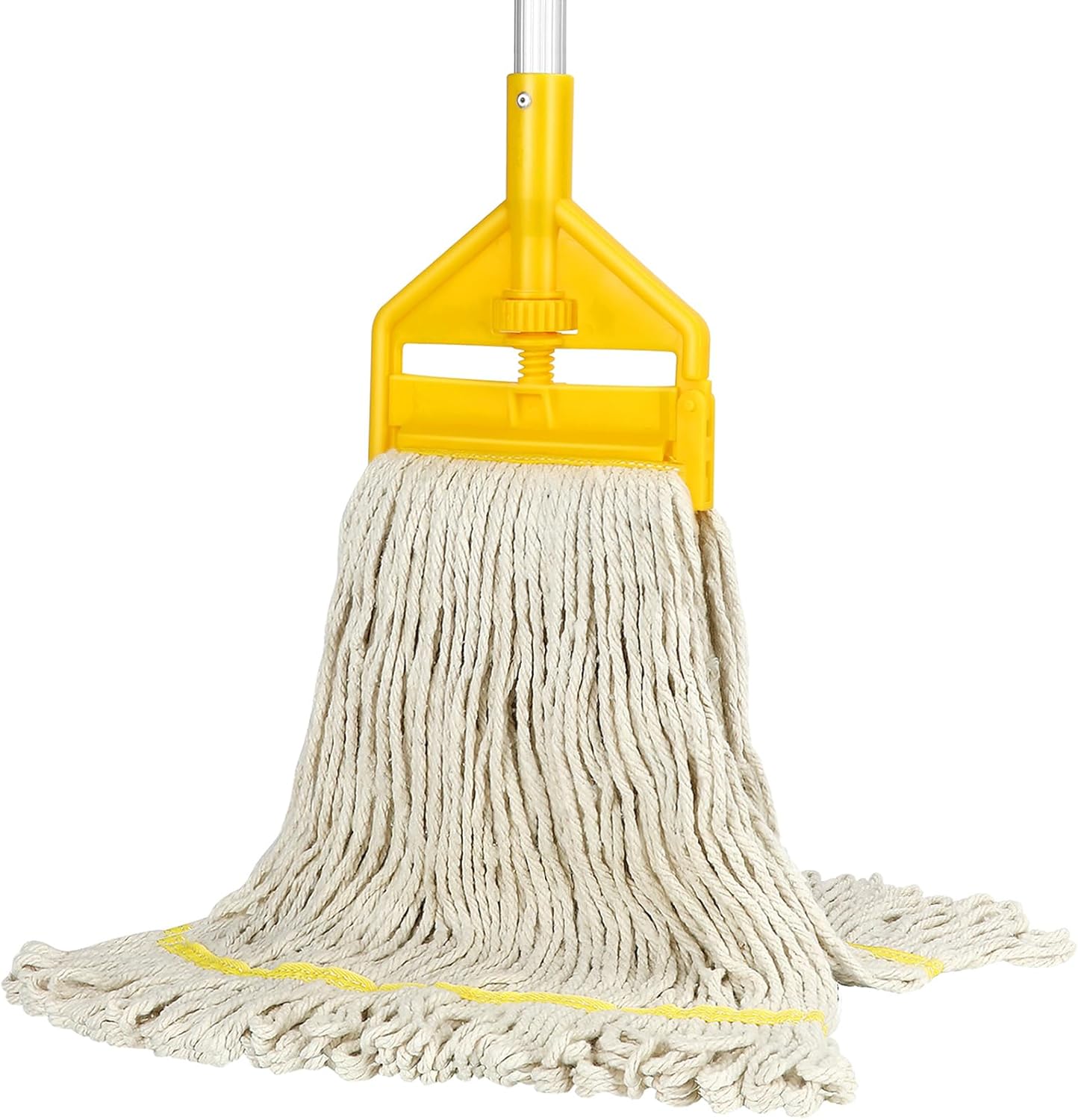 Commercial Mop Heavy Duty Industrial Cotton Mop With Long Handle,Looped-End String Wet Mops For Home,Garage,Office, Workshop, Warehouse Floor Cleaning