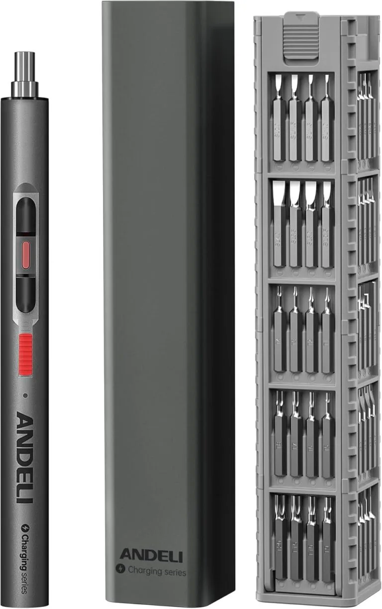 ANDELI Rechargeable Mini Electric Precision Screwdriver Set, 3.7V, 60 Magnetic Bits, 7 Sockets, Type-C Charging, for Gamepads, Phones, Watches, Cameras, Laptops, Drones