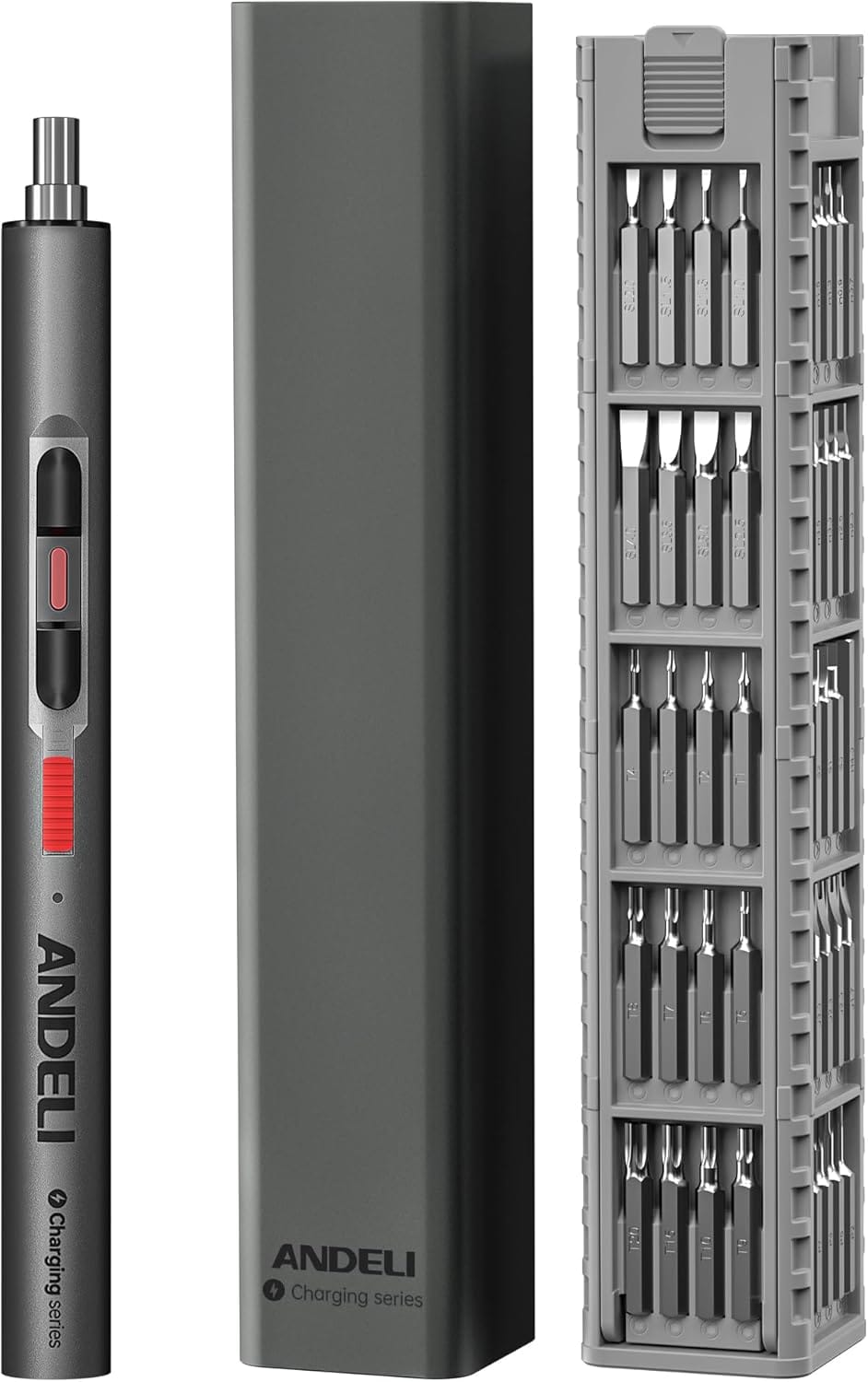 Andeli Rechargeable Mini Electric Precision Screwdriver Set, 3.7V, 60 Magnetic Bits, 7 Sockets, Type-C Charging, For Gamepads, Phones, Watches, Cameras, Laptops, Drones Andeli Rechargeable Mini Electric Precision Screwdriver Set, 3.7V, 60 Magnetic Bits, 7 Sockets, Type-C Charging, For Gamepads, Phones, Watches, Cameras, Laptops, Drones