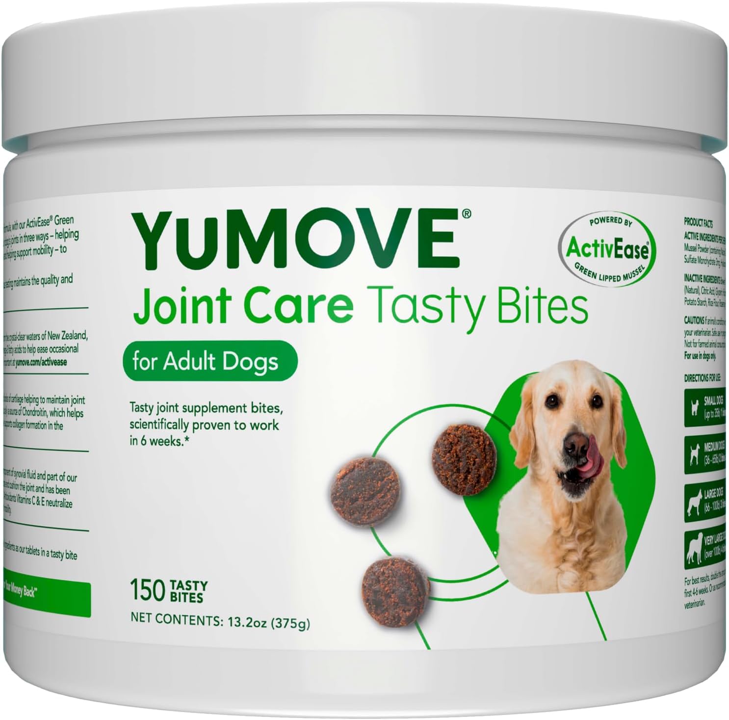 Dog Joint Supplement, Hip and Joint Supplement for Dogs with Glucosamine, Hyaluronic Acid, and Green Lipped Mussel and Omegas, Relief for Dog Hip and Joint Aches and Stiffness, by YuMOVE – 150 Bites