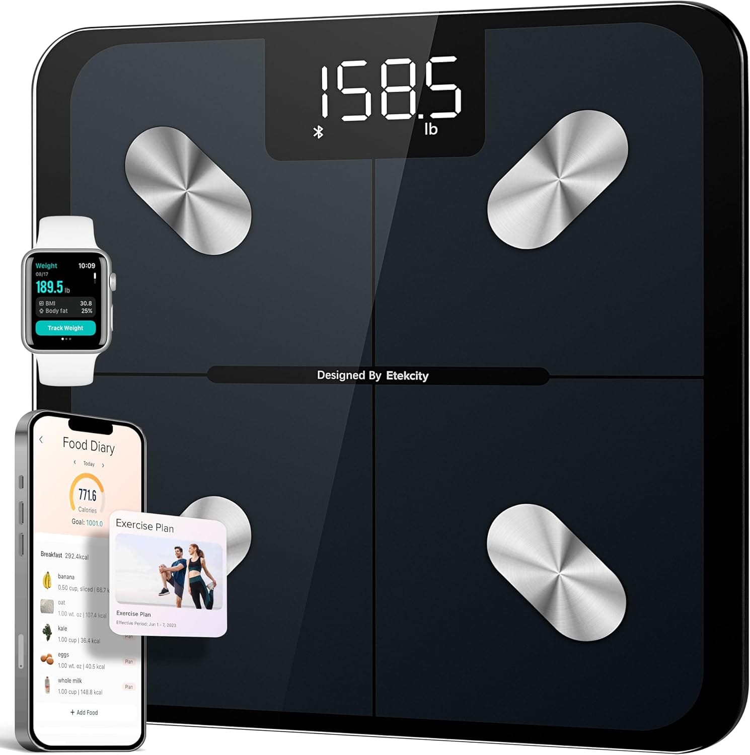 Etekcity Smart Scale For Body Weight Fsa Hsa Store Eligible, Bathroom Digital Weighing Scale With Bmi, Body Fat, Muscle Mass, Accurate Bluetooth Home User Health Equipment Sync Apps Etekcity Smart Scale For Body Weight Fsa Hsa Store Eligible, Bathroom Digital Weighing Scale With Bmi, Body Fat, Muscle Mass, Accurate Bluetooth Home User Health Equipment Sync Apps
