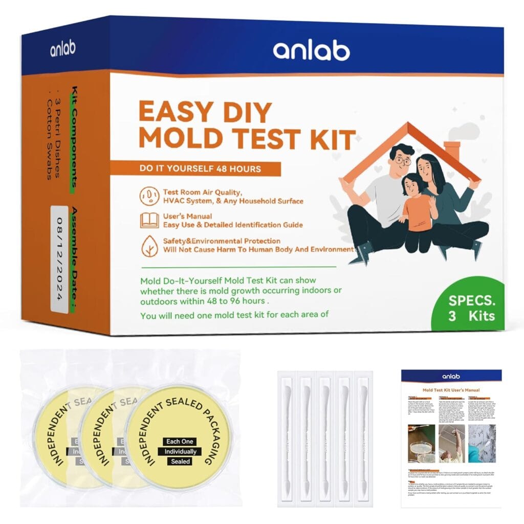 Anlab™Mold Test Kit For Home – Do It Yourself Home Mold Detector | Test Hvac System | Home Surfaces | Indoor Air Quality Testing Kit – Identification Guide Included – Sealed Separately (Items Of 3)
