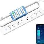 GHome Smart Plug Power Strip, 3 USB (30W Fast Charging) and 6 Individually Controlled Outlets, WiFi Surge Protector Works with Alexa & Google Home, Energy Monitor, 7.18 ft Mountable Flat Plug, 2A1C