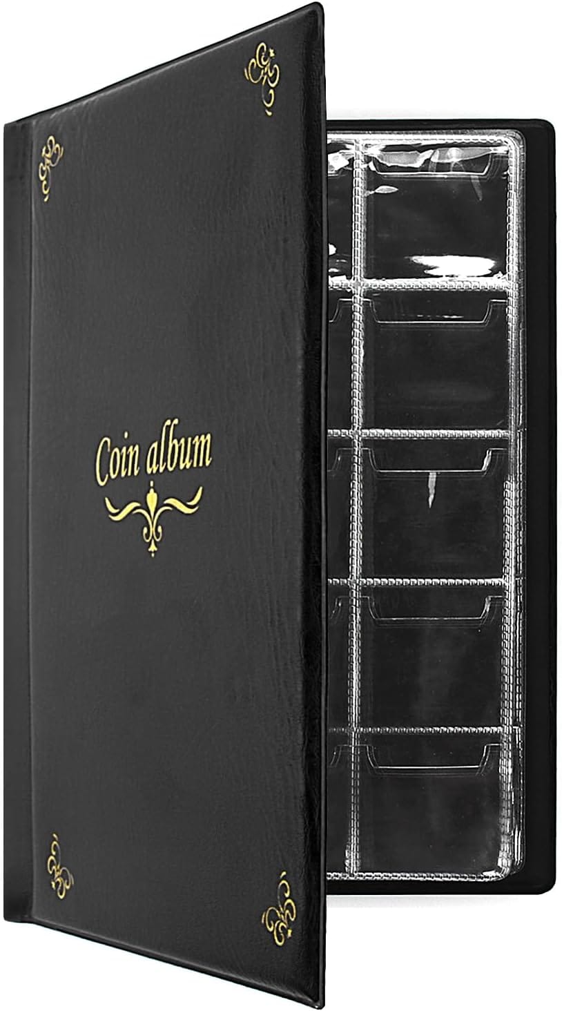 150 Pockets Coin Album, Penny Collecting Book, Souvenir Coins Collection Holder, Ideal For Pressed Pennies Passport, Hobby Coin Collector, Money Specie Display Storage Case (English, Black) 150 Pockets Coin Album, Penny Collecting Book, Souvenir Coins Collection Holder, Ideal For Pressed Pennies Passport, Hobby Coin Collector, Money Specie Display Storage Case (English, Black)