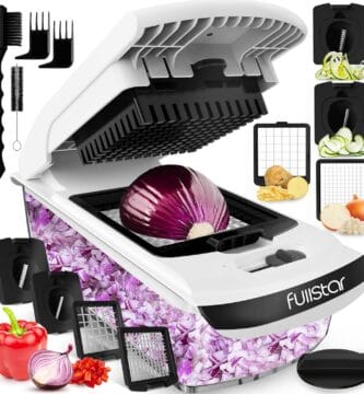 Fullstar Vegetable Chopper and Spiralizer – Food Chopper with Container, Fruit Slicer, Kitchen Gadgets & Accessories, Home Essentials (4 in 1, White)