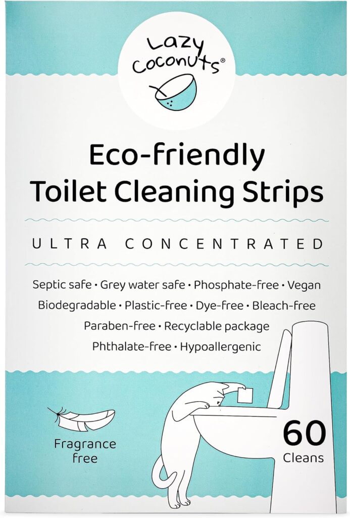 Toilet Bowl Cleaner Strips – 60 Cleans, Plastic-Free, Dye-Free, With Lemon Essential Oil