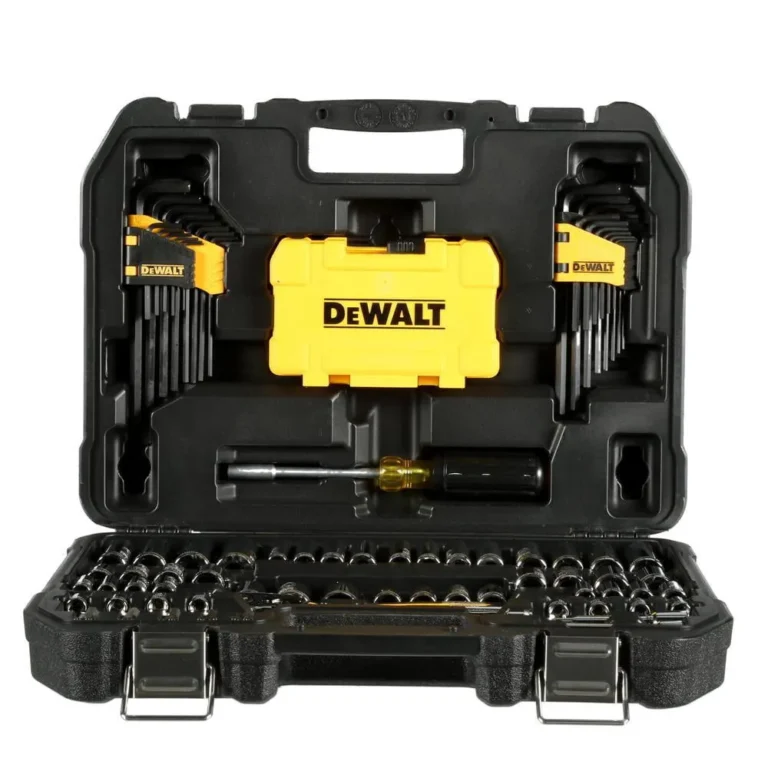DEWALT Mechanics Tools Kit and Socket Set, 1/4″ & 3/8″ Drive, SAE, 108-Piece (DWMT73801)