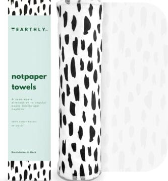 Reusable Paper Towels – 10 Pack – Roll of Washable Cotton Cloth Paper Towels – Paperless Reusable Napkins Cloth Washable – Absorbent + Long Lasting – Zero Waste Products – (Brushstrokes)