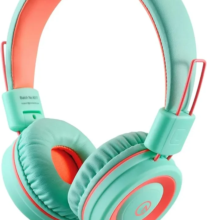 Kids Headphones – noot products K11 Foldable Stereo Tangle-Free 3.5mm Jack Wired Cord On-Ear Headset for Children/Teens/Boys/Girls/Smartphones/School/Kindle/Airplane Travel/Plane/Tablet (Navy/Teal)