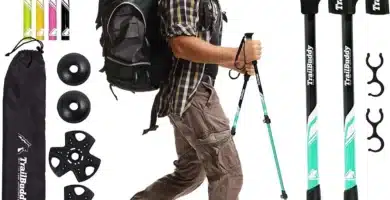 TrailBuddy Trekking Poles – Lightweight, Collapsible Hiking Poles for Snowshoe & Backpacking Gear – Pair of 2 Walking Sticks for Hiking, 7075 Aluminum with Cork Grip