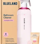 BLUELAND Bathroom Cleaner, Starter Set, Eucalyptus Mint Scent, Spray Bottle with 4 Refill Tablets, Eco-Friendly Cleaning Supplies, 4 x 24 Fl oz
