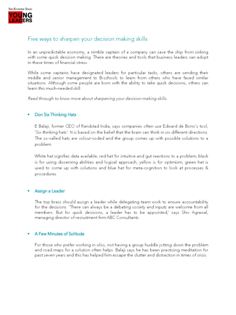 5 Tactics to Sharpen Your Judgment as a Chief