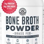 Bone Broth Protein Powder – Pure Grass-Fed Beef Bone Broth, Unflavored with Natural Collagen, Glucosamine & Gelatin – Paleo & Keto-Friendly, Non-GMO, Dairy-Free for Gut Health & Joint Support 32oz