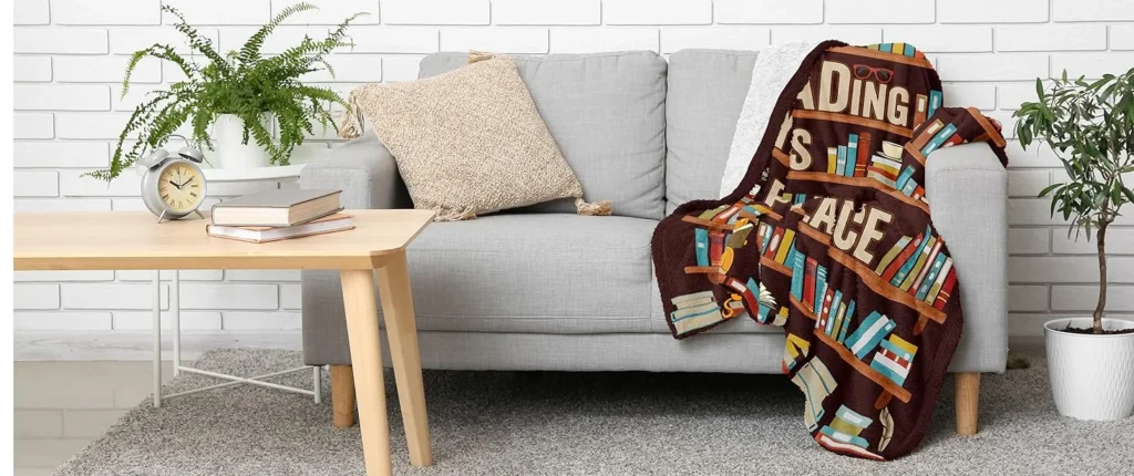 CUJUYO Book Lovers Gifts Blanket – Librarian Gifts Throw Blanket 40″x50″ – Book Club Gifts for Reading Lover Bookish – Literary Gifts Ideas – Best Bookworm Gifts on Birthday Christmas Graduation