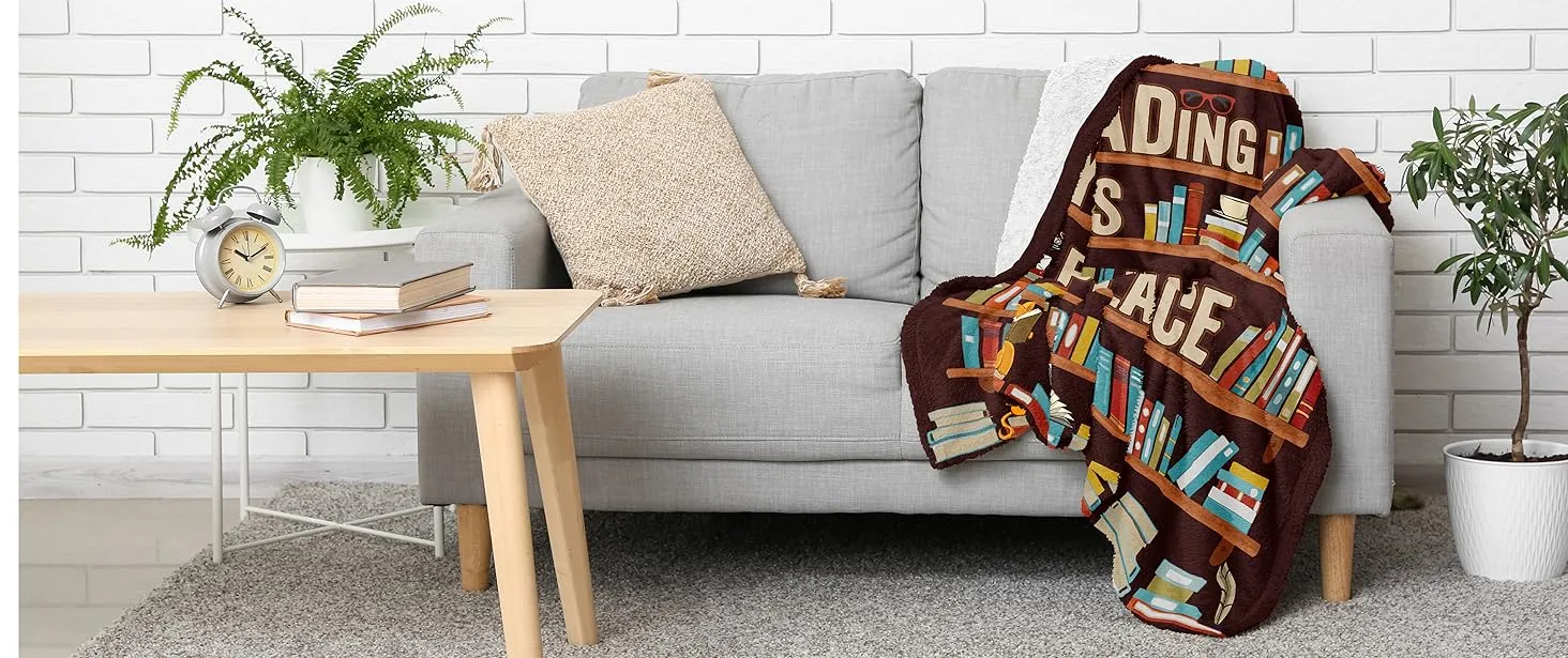 CUJUYO Book Lovers Gifts Blanket – Librarian Gifts Throw Blanket 40″x50″ – Book Club Gifts for Reading Lover Bookish – Literary Gifts Ideas – Best Bookworm Gifts on Birthday Christmas Graduation