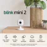Blink Mini 2 — Home Security & Pet Camera with HD video, color night view, motion detection, two-way audio, and built-in spotlight — 1 camera (White)