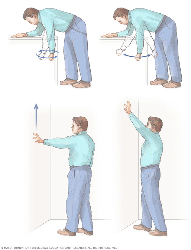 Man doing gentle shoulder rehab exercises