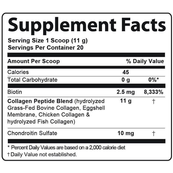 Advanced Collagen Plus supplement facts